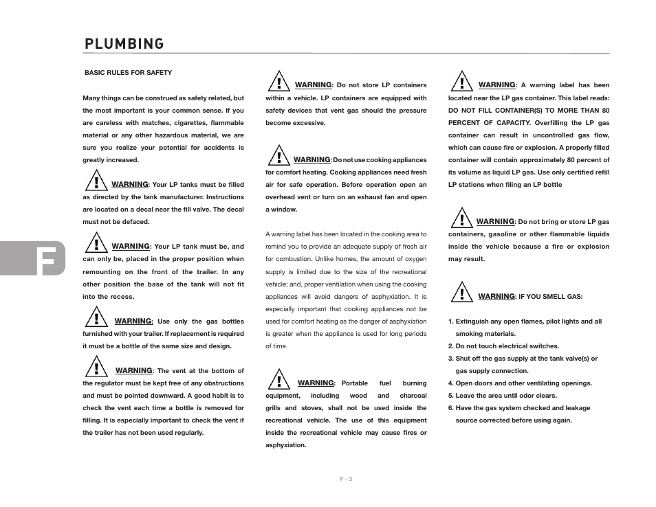 Plumbing | Airstream CLASSIC TRAILER User Manual | Page 64 / 98