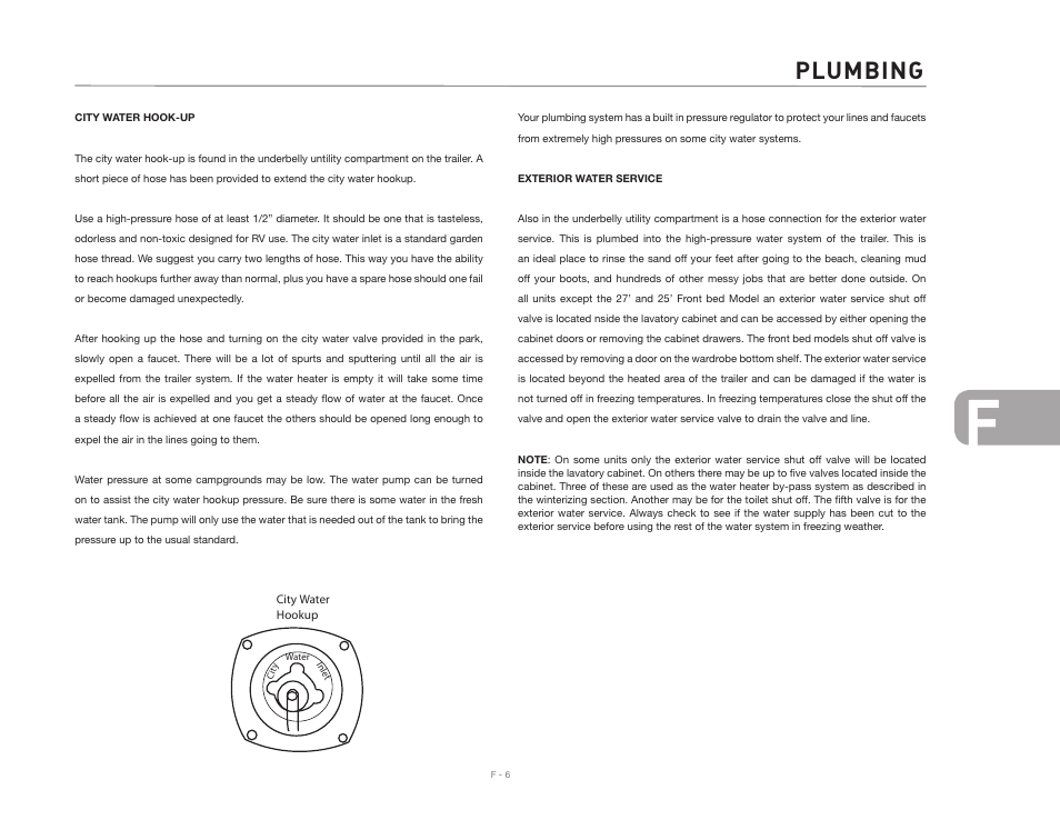 Plumbing | Airstream CLASSIC TRAILER User Manual | Page 67 / 98