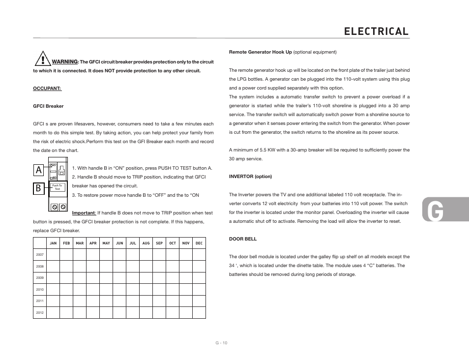 Electrical | Airstream CLASSIC TRAILER User Manual | Page 85 / 98