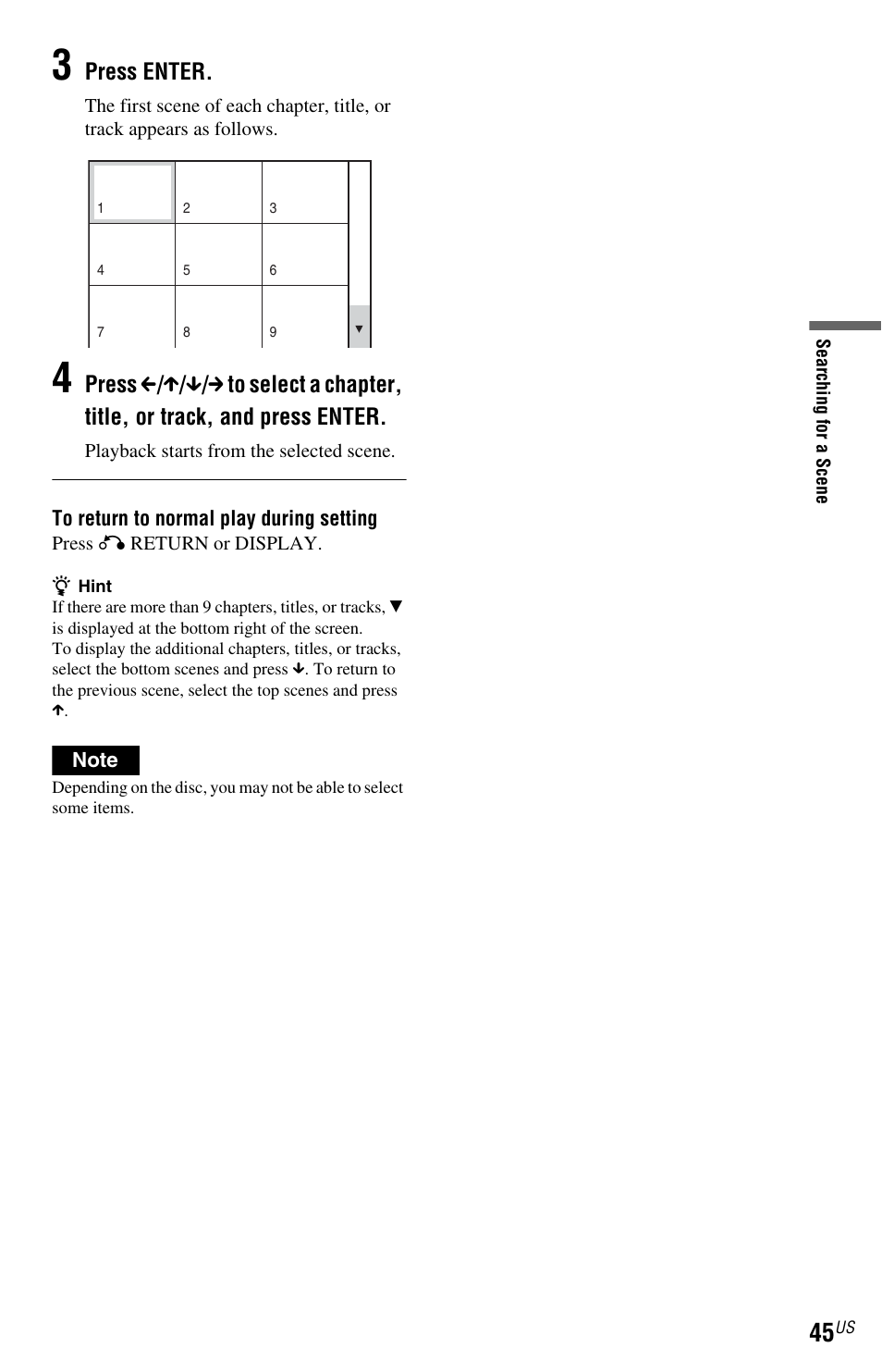 Press enter | Sony DVP-NS72HP User Manual | Page 45 / 88