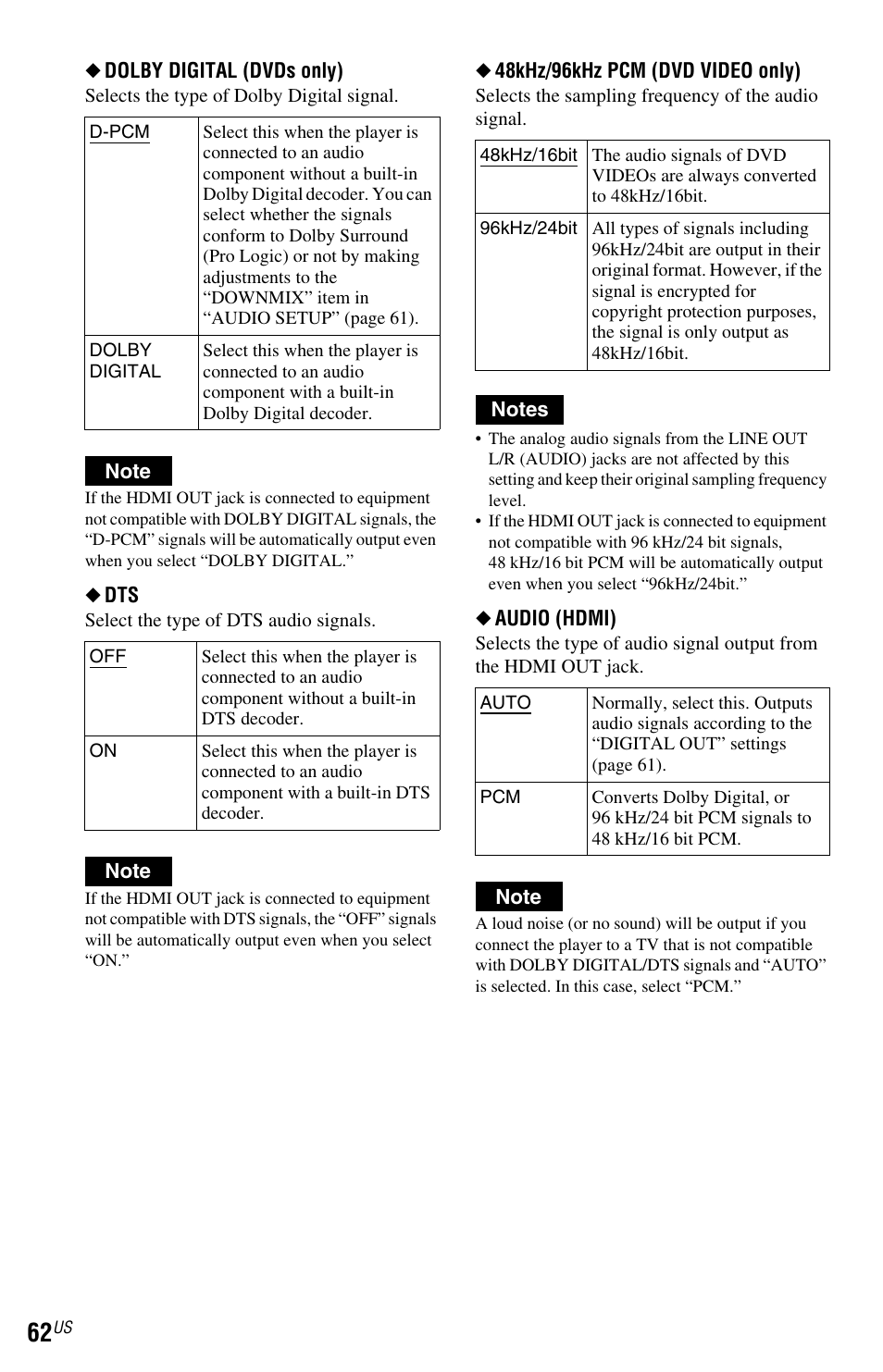 62 return to | Sony DVP-NS72HP User Manual | Page 62 / 88
