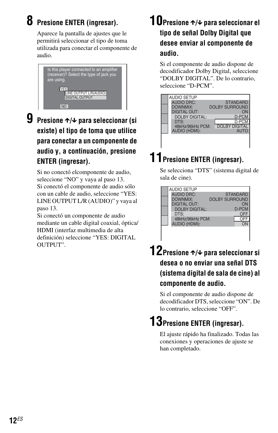 Presione enter (ingresar) | Sony DVP-NS72HP User Manual | Page 82 / 88