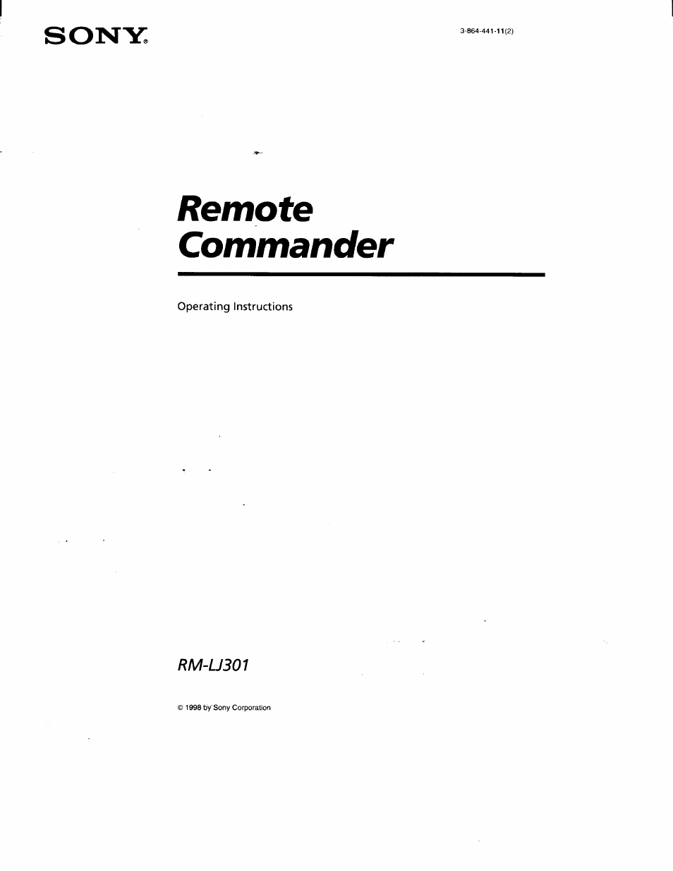 Sony RM-LJ301 User Manual | 19 pages