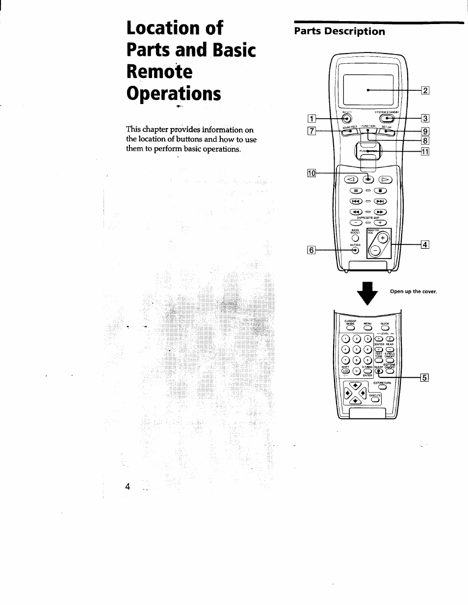 Location of parts and basic remote operations | Sony RM-LJ301 User Manual | Page 4 / 19