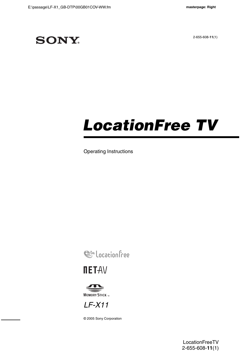 Sony LF-X11 User Manual | 96 pages