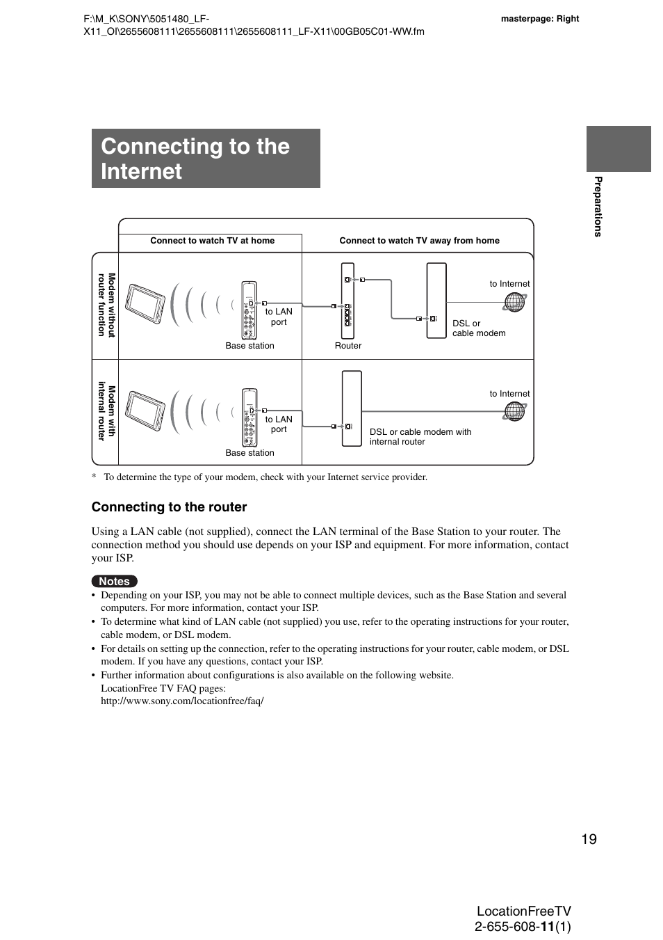 Connecting to the internet, Connecting to the router | Sony LF-X11 User Manual | Page 19 / 96