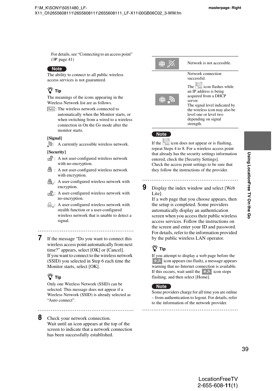 Sony LF-X11 User Manual | Page 39 / 96