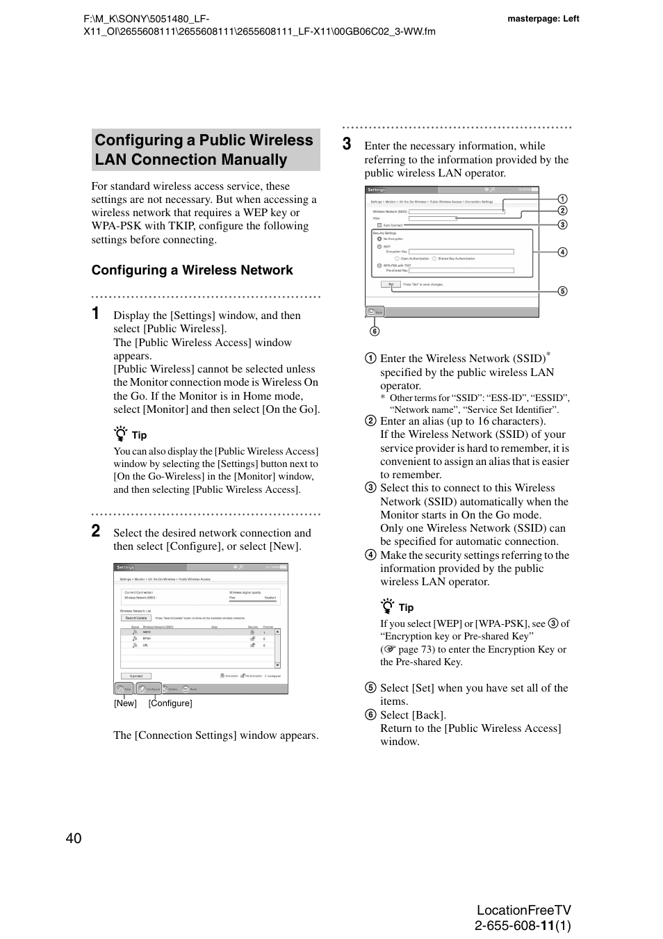 Sony LF-X11 User Manual | Page 40 / 96