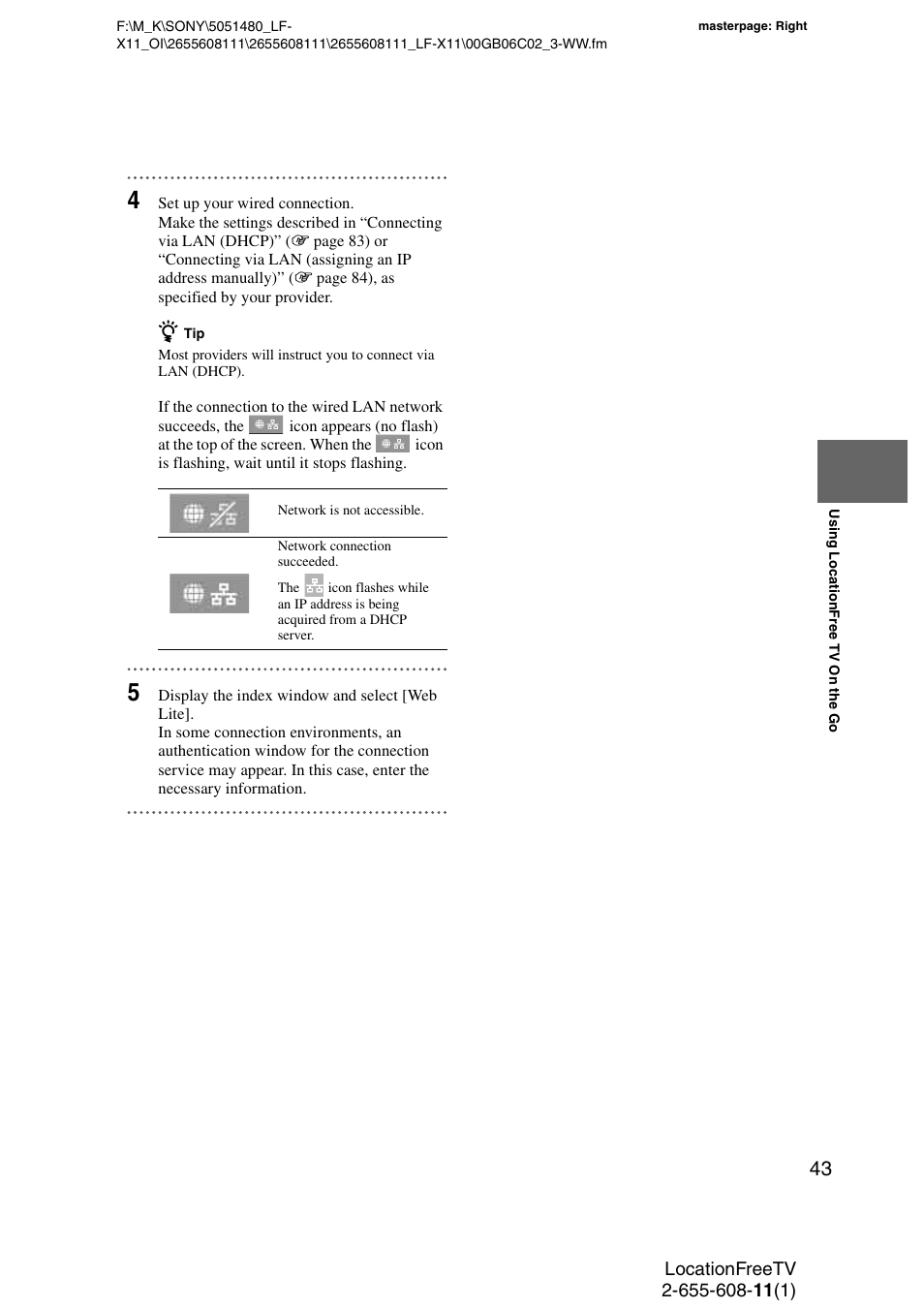 Sony LF-X11 User Manual | Page 43 / 96