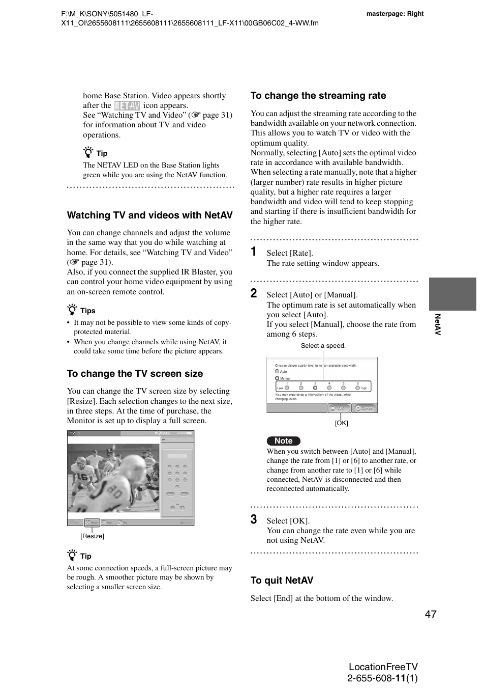 Sony LF-X11 User Manual | Page 47 / 96