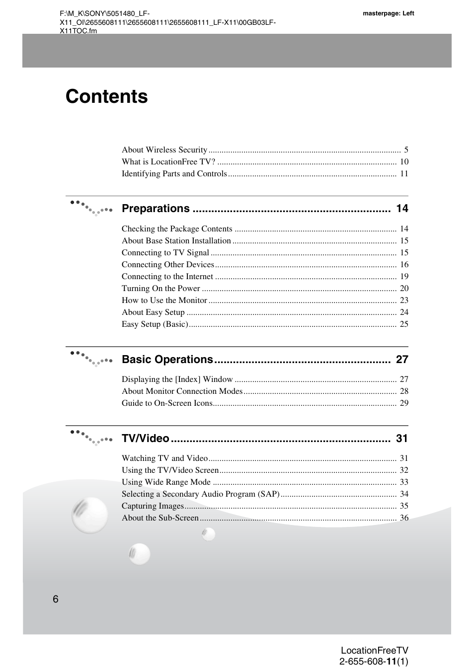 Sony LF-X11 User Manual | Page 6 / 96