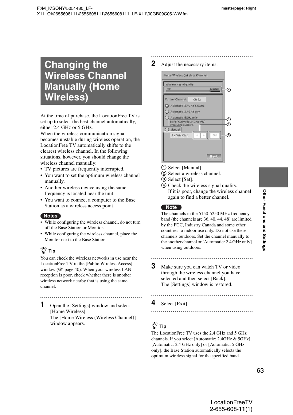 Sony LF-X11 User Manual | Page 63 / 96