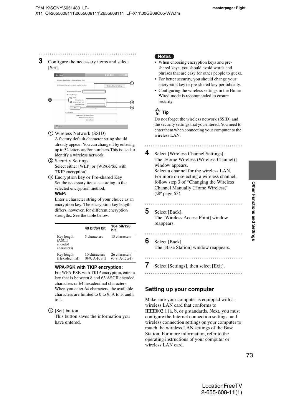 Sony LF-X11 User Manual | Page 73 / 96