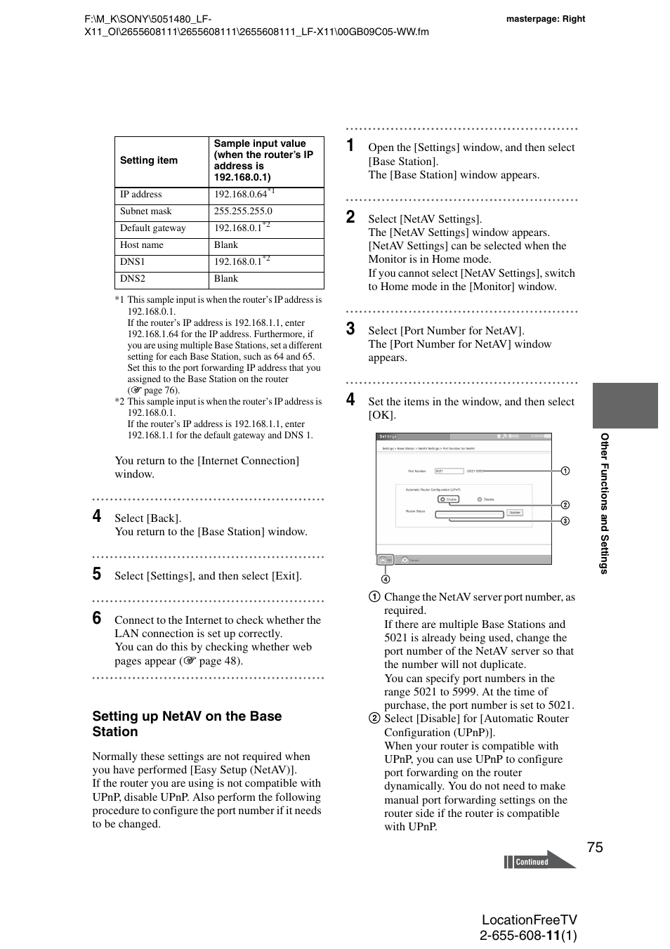 Sony LF-X11 User Manual | Page 75 / 96