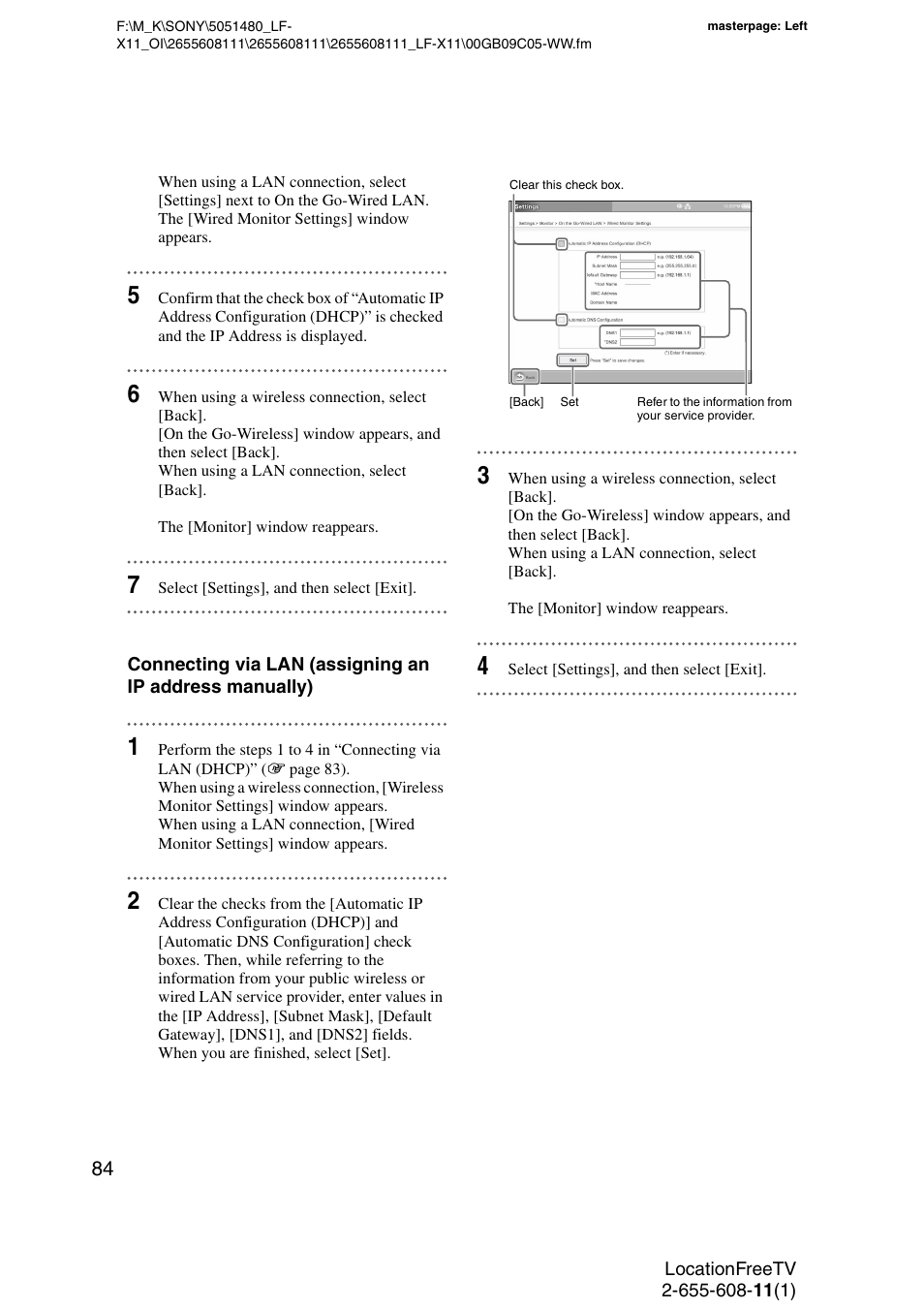 Sony LF-X11 User Manual | Page 84 / 96