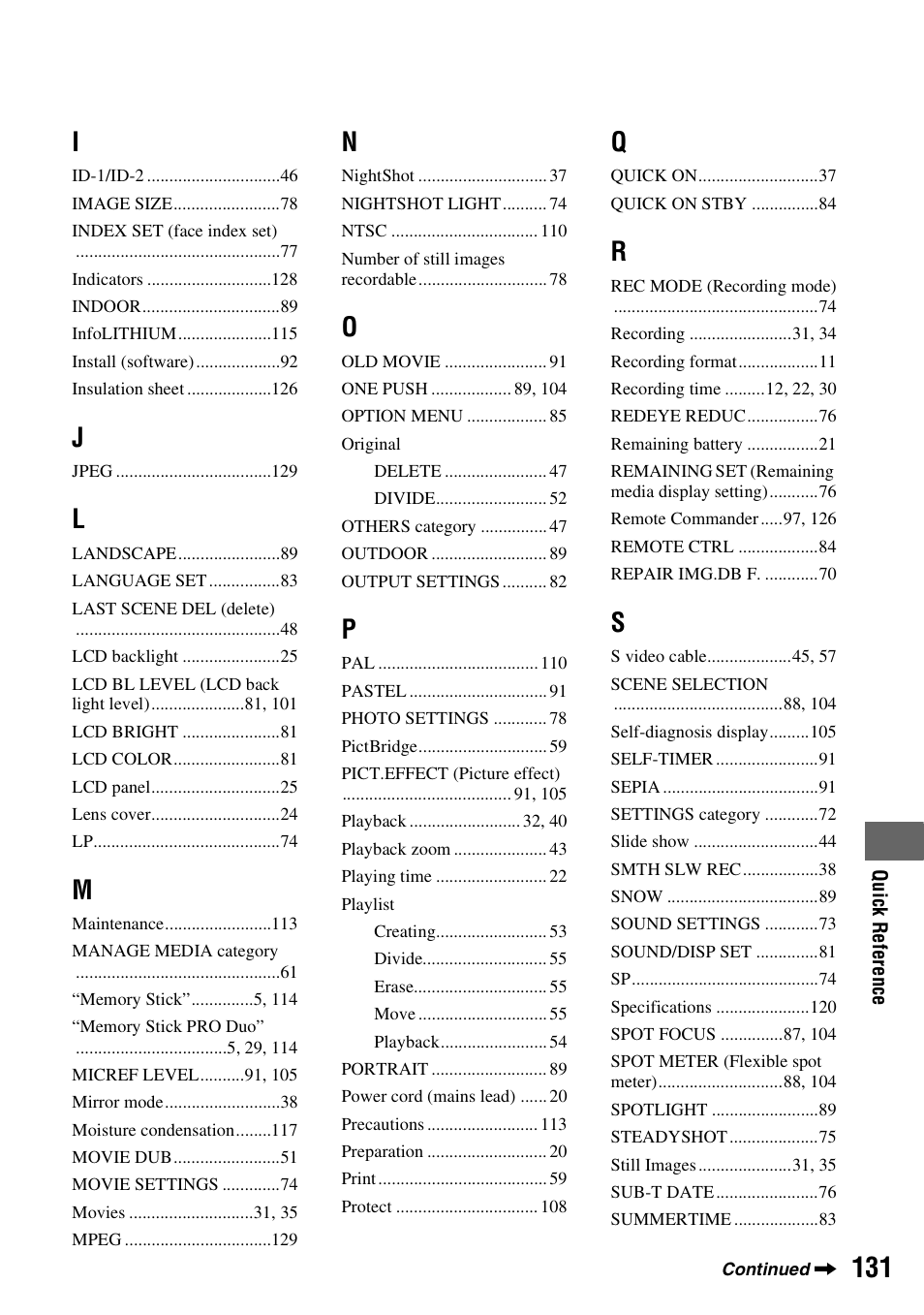 Sony DCR-DVD910 User Manual | Page 131 / 151