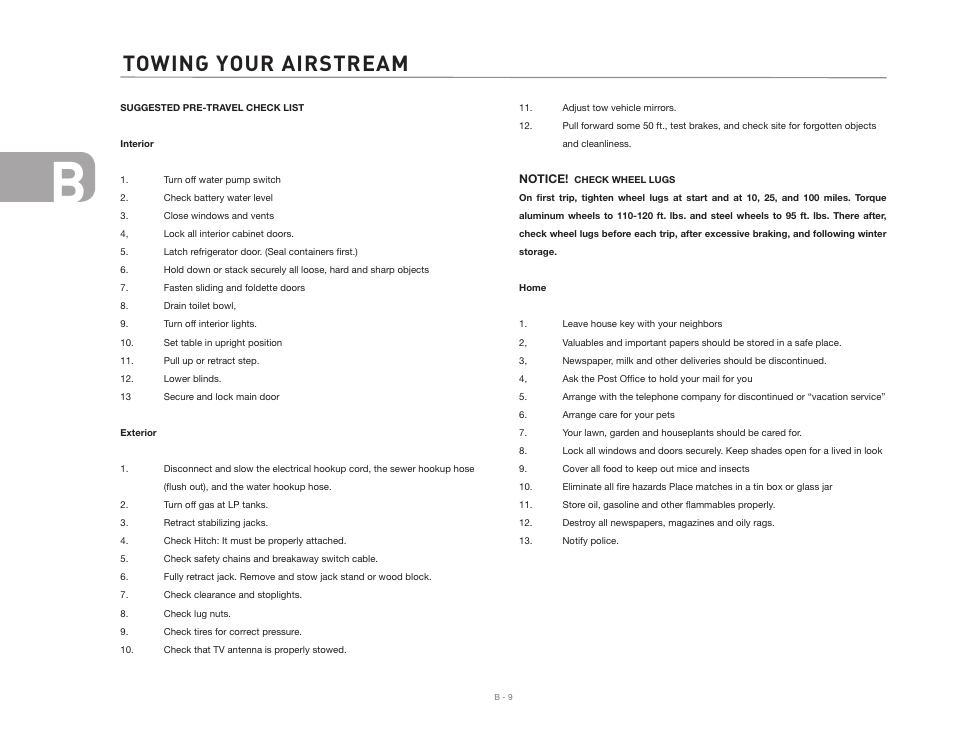 Towing your airstream | Airstream 2007 Safari User Manual | Page 22 / 99