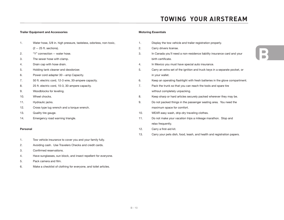 Towing your airstream | Airstream 2007 Safari User Manual | Page 23 / 99