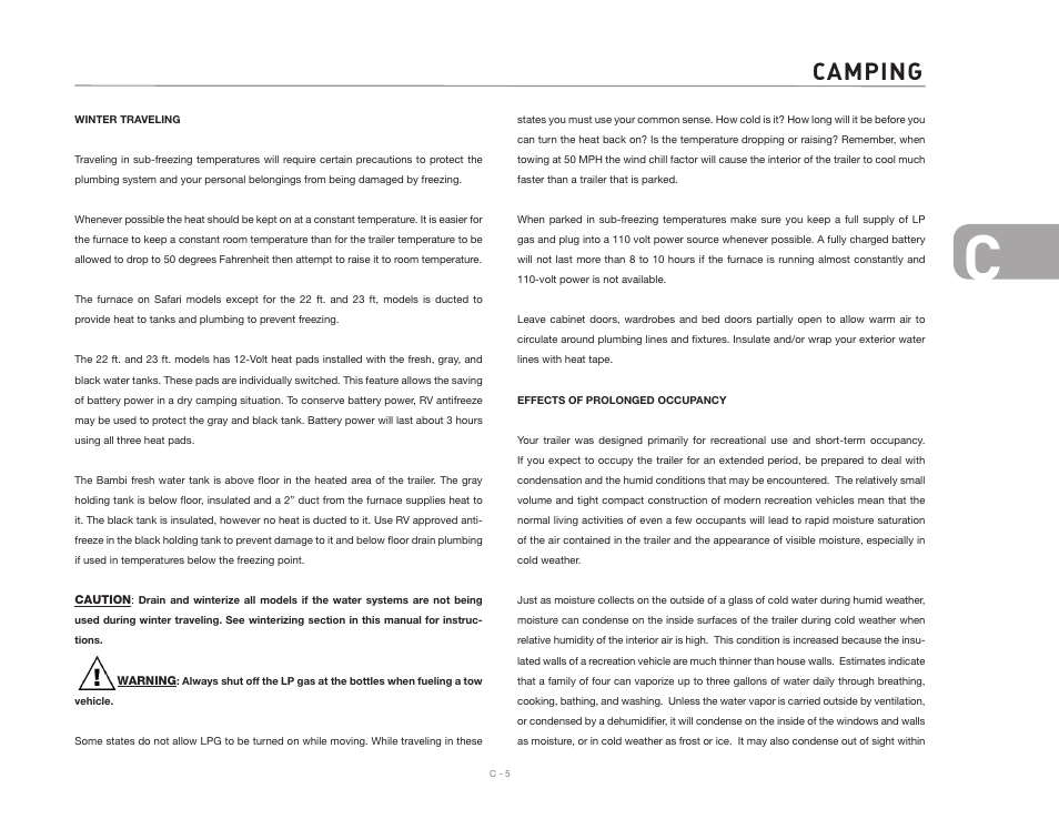 Camping | Airstream 2007 Safari User Manual | Page 29 / 99