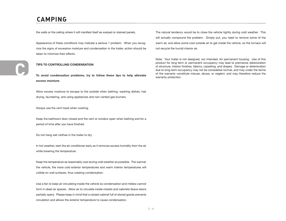 Camping | Airstream 2007 Safari User Manual | Page 30 / 99