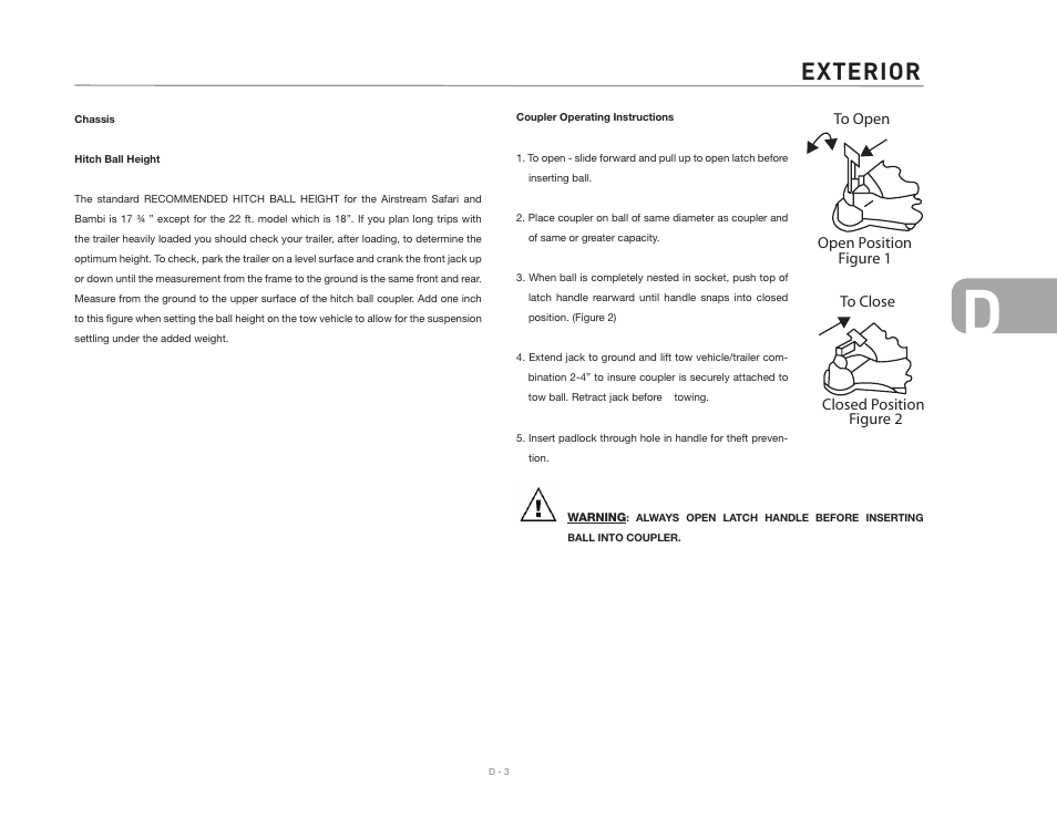 Exterior | Airstream 2007 Safari User Manual | Page 37 / 99