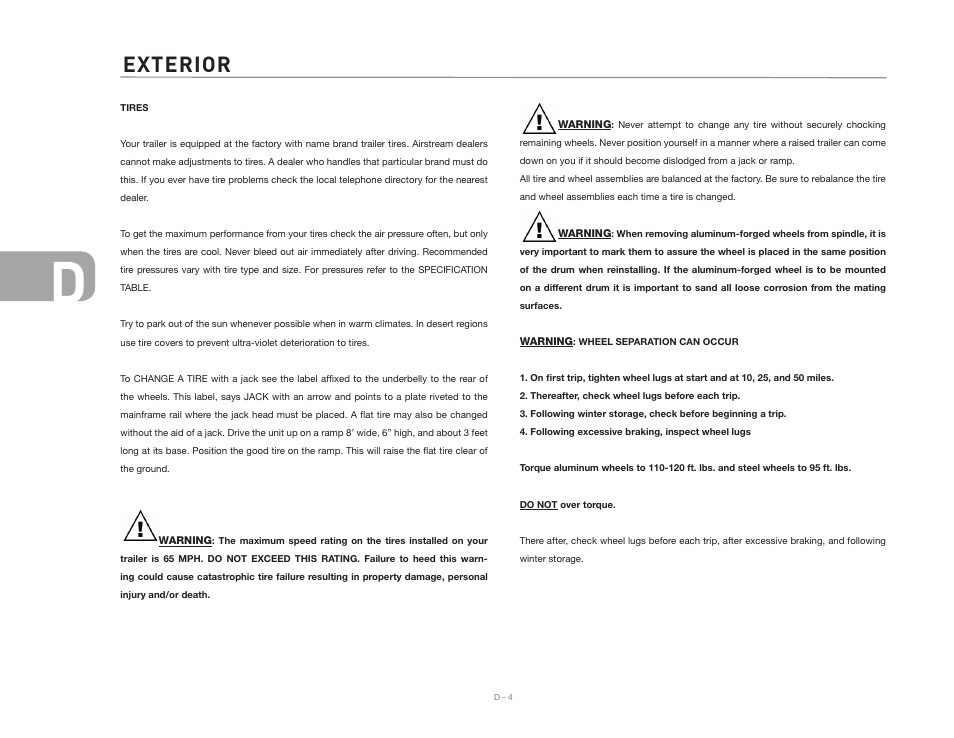 Exterior | Airstream 2007 Safari User Manual | Page 38 / 99