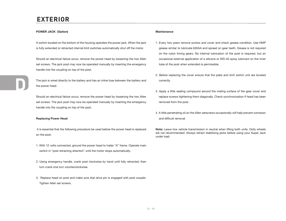 Exterior | Airstream 2007 Safari User Manual | Page 44 / 99