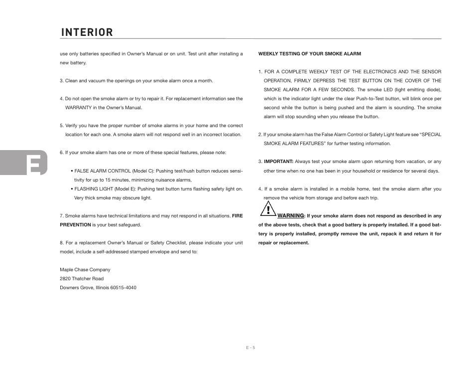 Interior | Airstream 2007 Safari User Manual | Page 52 / 99