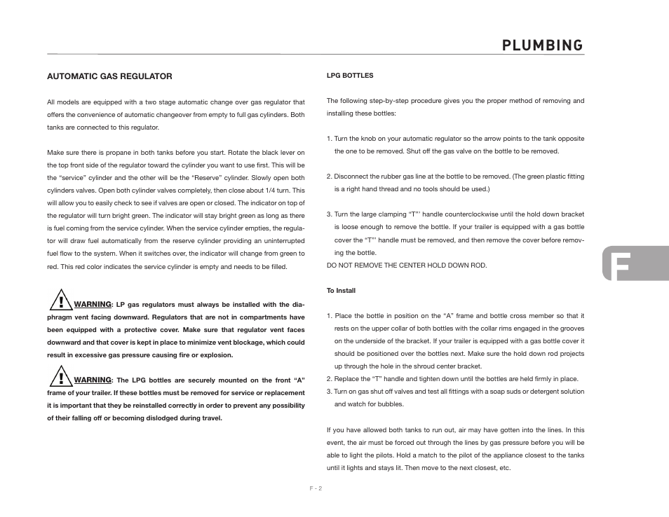 Plumbing | Airstream 2007 Safari User Manual | Page 59 / 99