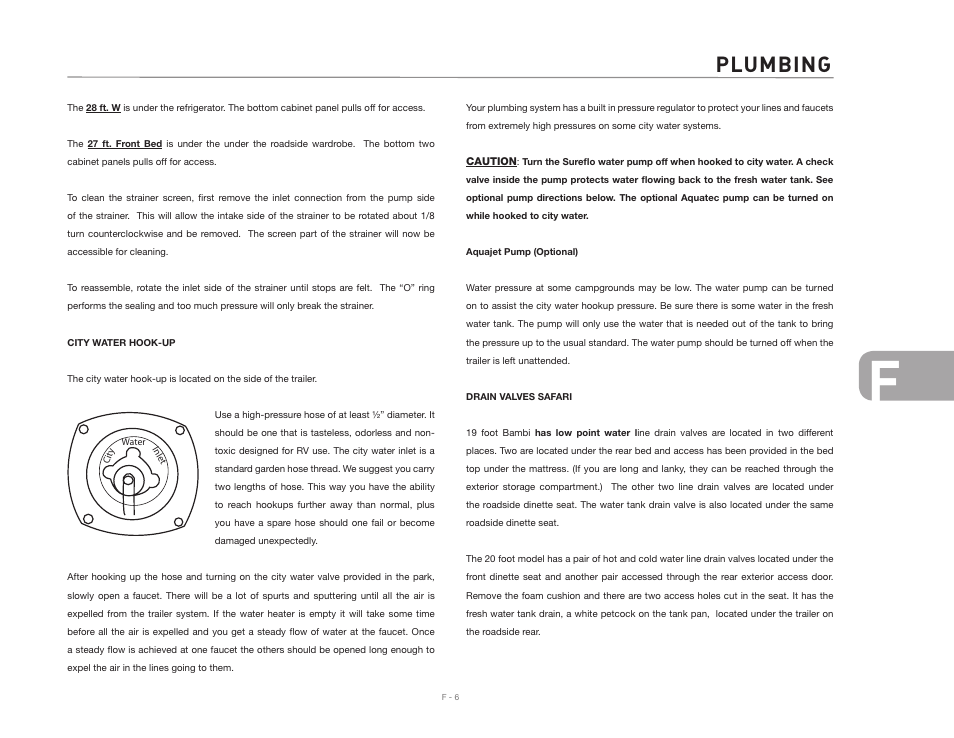 Plumbing | Airstream 2007 Safari User Manual | Page 63 / 99