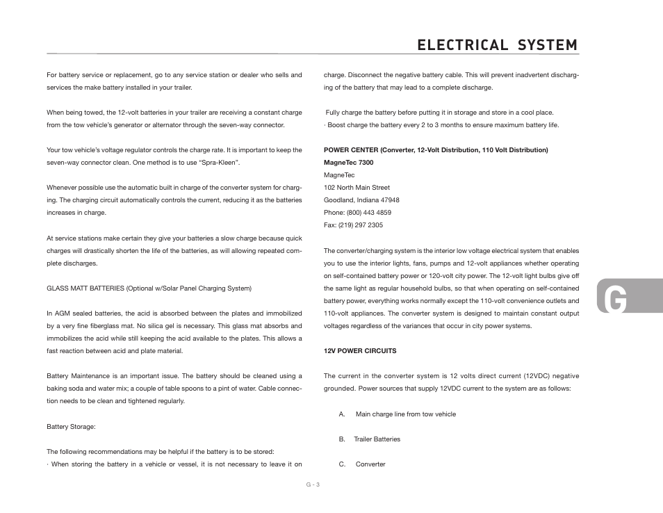 Electrical system | Airstream 2007 Safari User Manual | Page 77 / 99