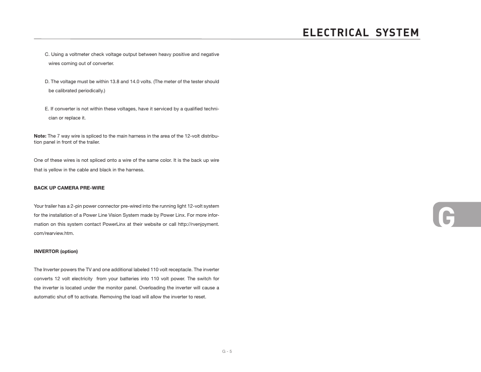 Electrical system | Airstream 2007 Safari User Manual | Page 79 / 99