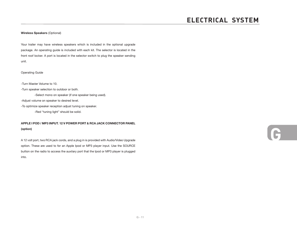 Electrical system | Airstream 2007 Safari User Manual | Page 85 / 99