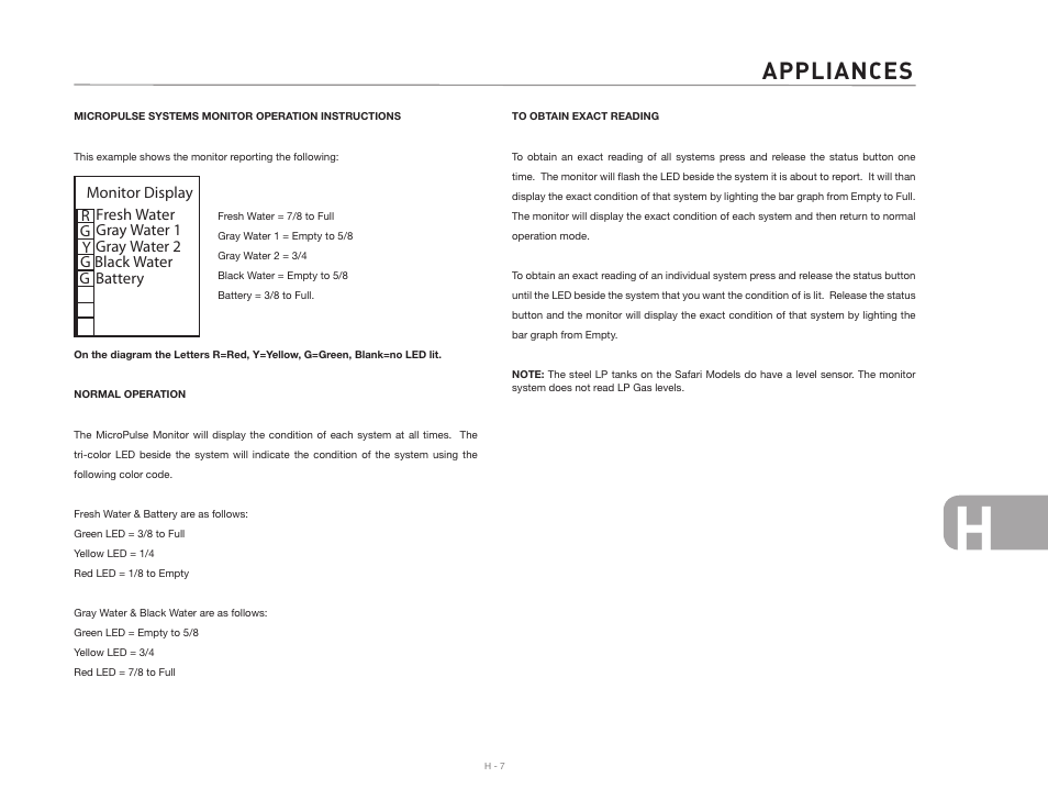 Appliances | Airstream 2007 Safari User Manual | Page 95 / 99