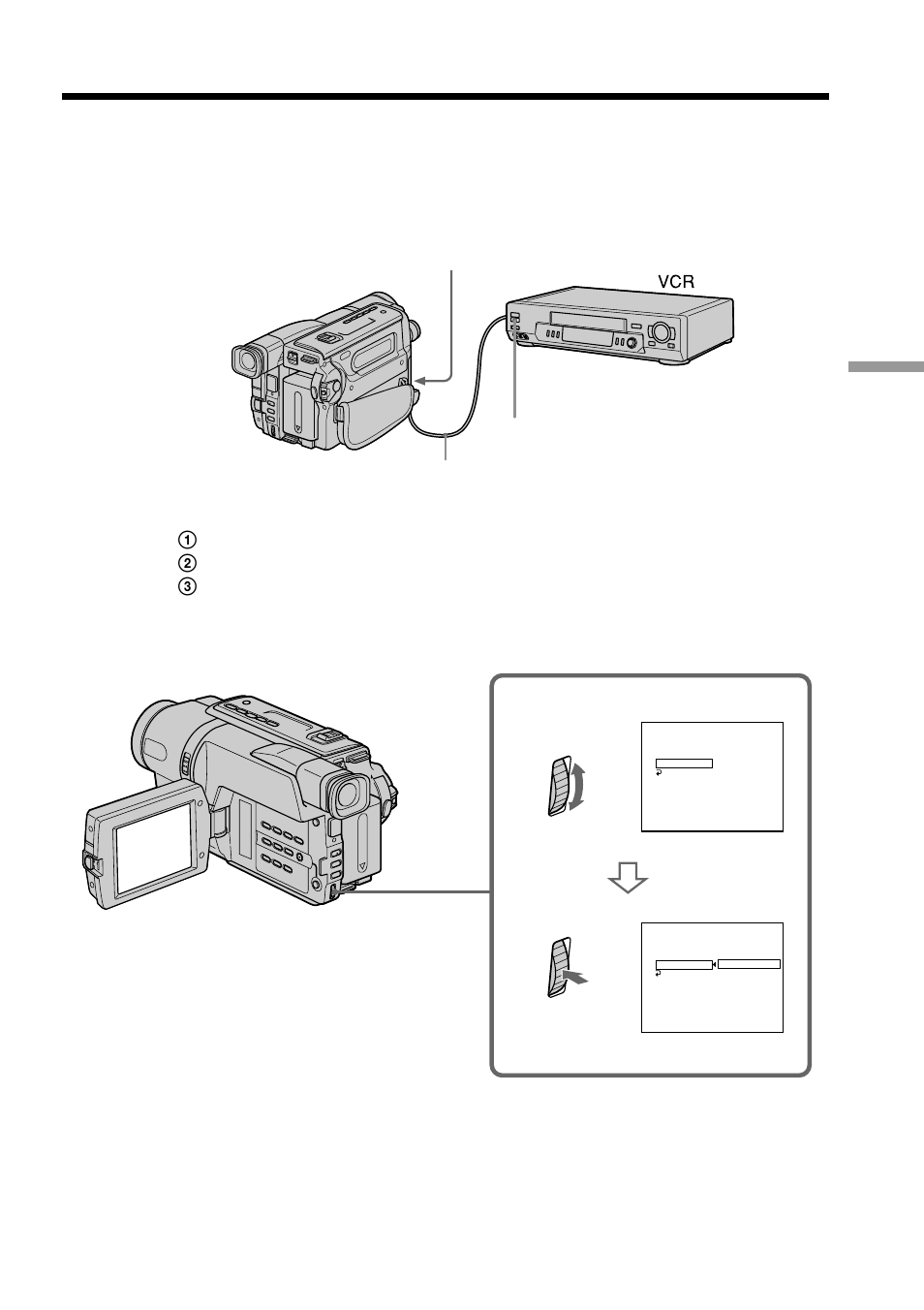 Dubbing a tape easily – easy dubbing, 4) confirming the vcr operation | Sony CCD-TRV608 User Manual | Page 55 / 100