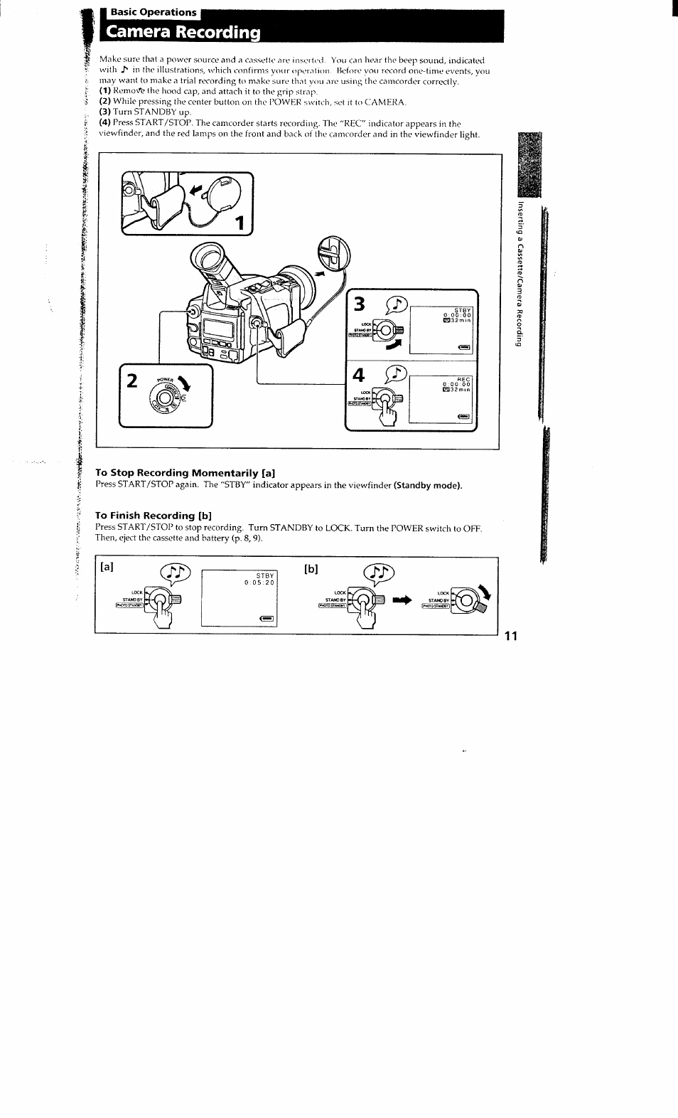 Camera recording, Camera recording i | Sony DCR-VX700 User Manual | Page 11 / 73