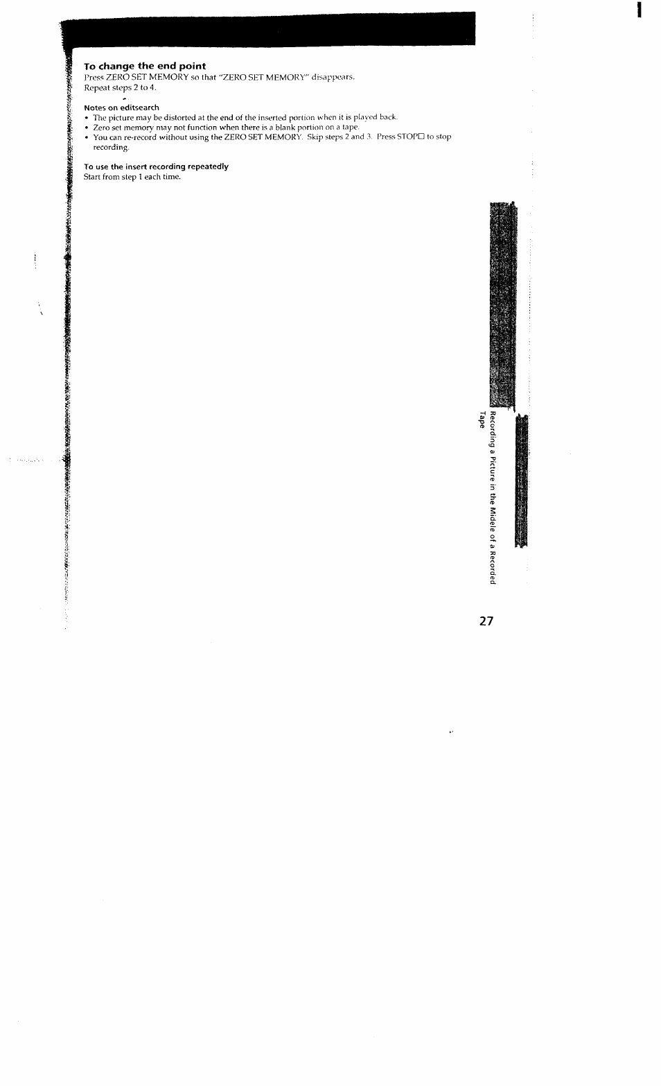 To change the end point | Sony DCR-VX700 User Manual | Page 27 / 73