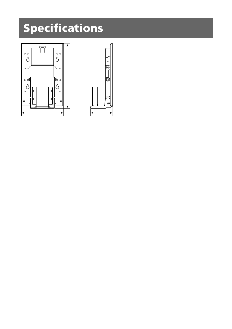 Specifications | Sony SU-W200 User Manual | Page 11 / 32