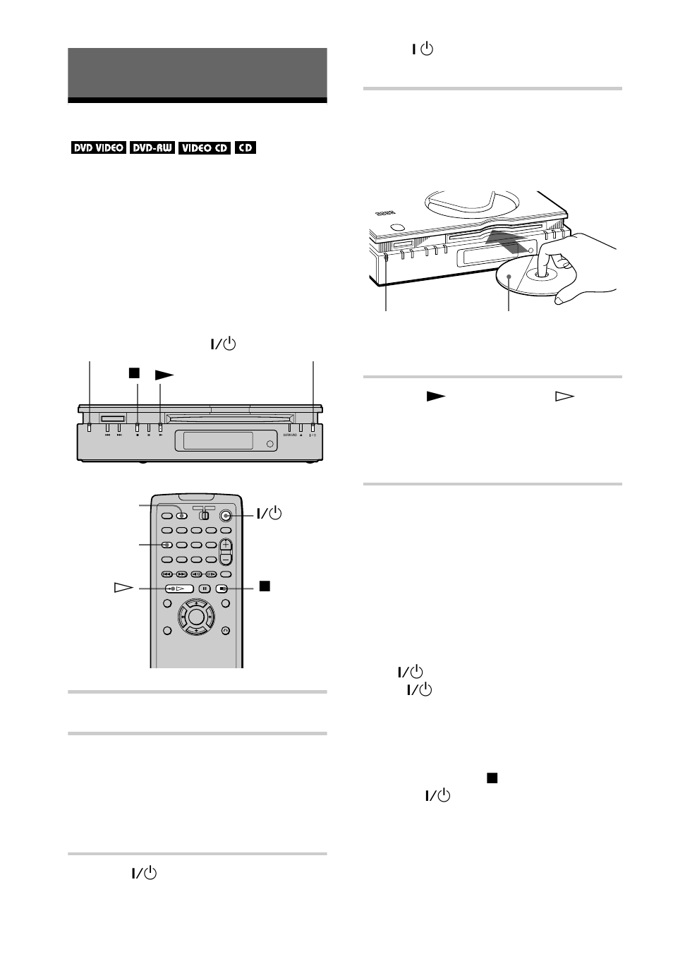 Playing discs, N (38, Disc slot (38) | Sony DVP-F41MS User Manual | Page 38 / 108