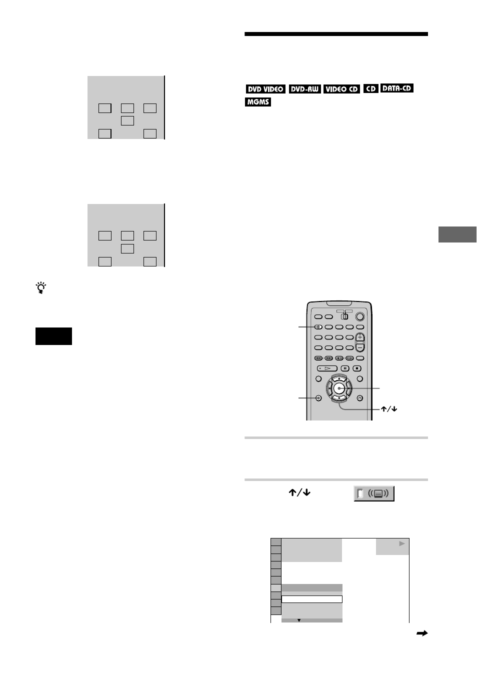 Tv virtual surround settings (tvs), Tv virtual surround settings | Sony DVP-F41MS User Manual | Page 59 / 108