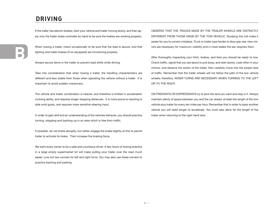 Driving | Airstream NTERSTATE User Manual | Page 22 / 99