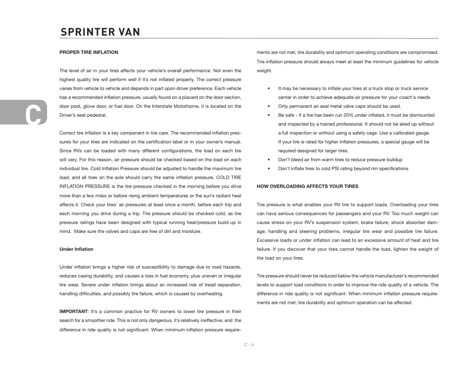 Sprinter van | Airstream NTERSTATE User Manual | Page 30 / 99