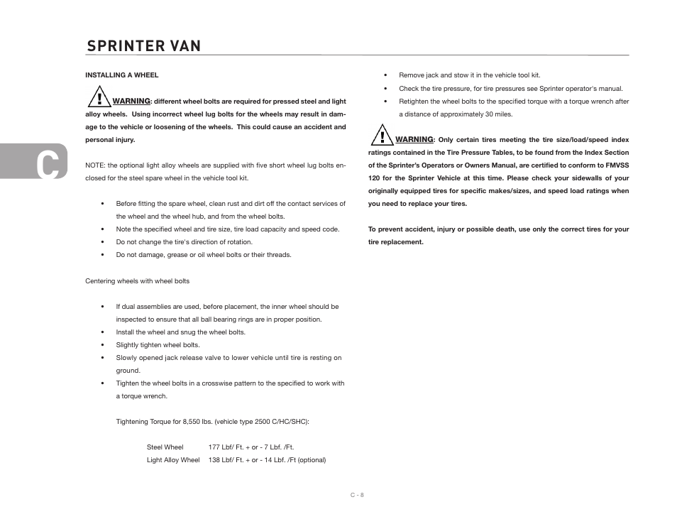 Sprinter van | Airstream NTERSTATE User Manual | Page 34 / 99
