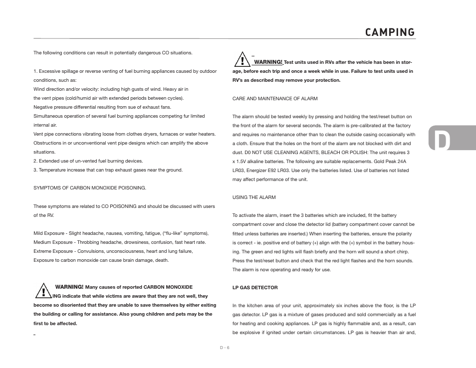 Camping | Airstream NTERSTATE User Manual | Page 43 / 99