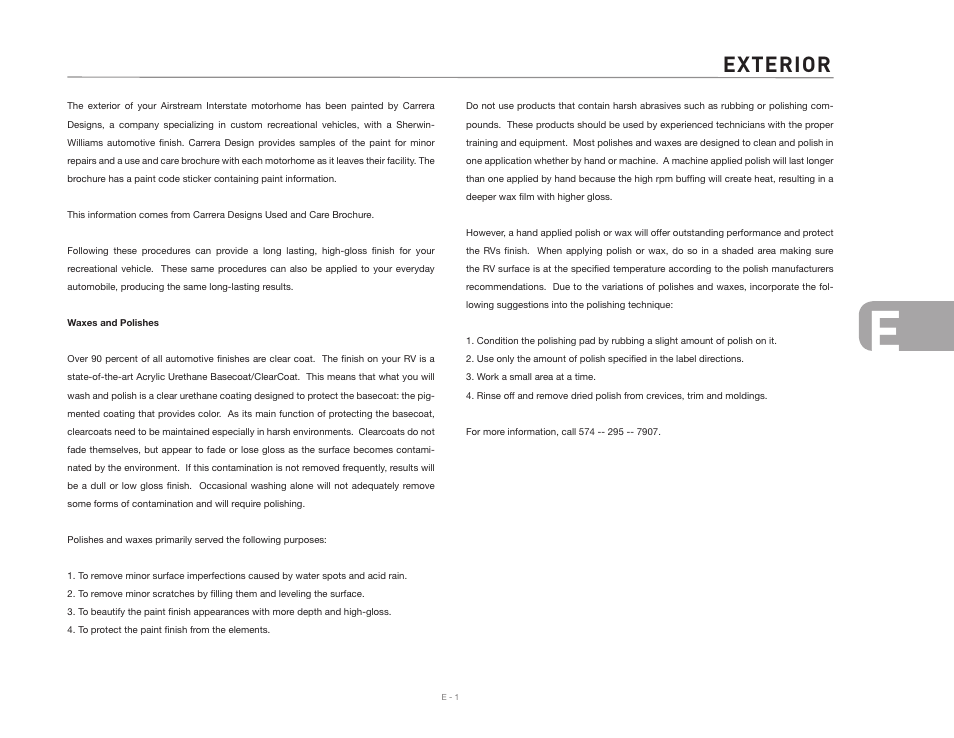 Exterior | Airstream NTERSTATE User Manual | Page 49 / 99