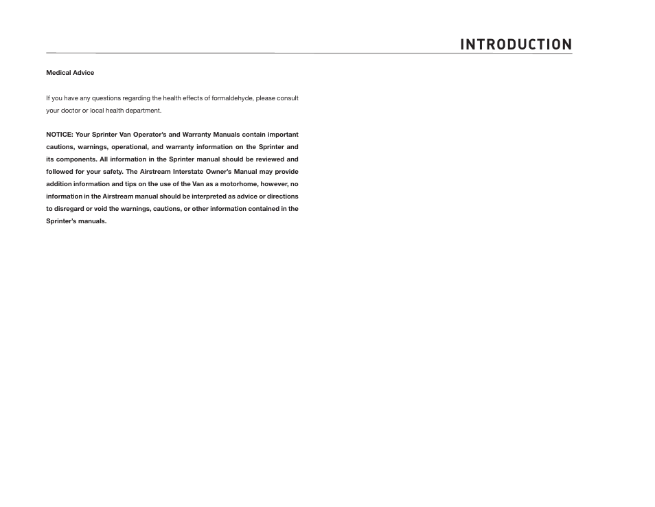 Introduction | Airstream NTERSTATE User Manual | Page 5 / 99