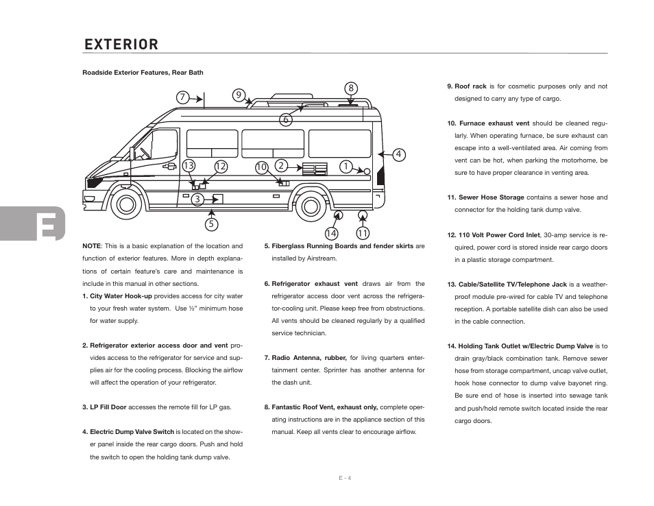 Exterior | Airstream NTERSTATE User Manual | Page 52 / 99