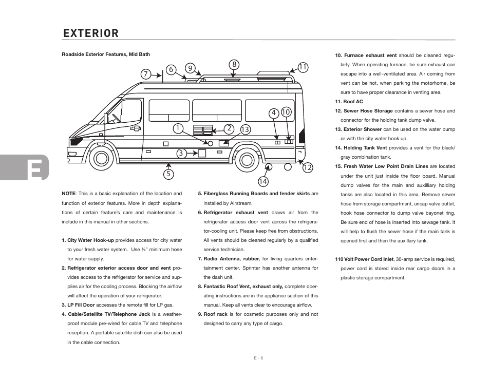 Exterior | Airstream NTERSTATE User Manual | Page 54 / 99