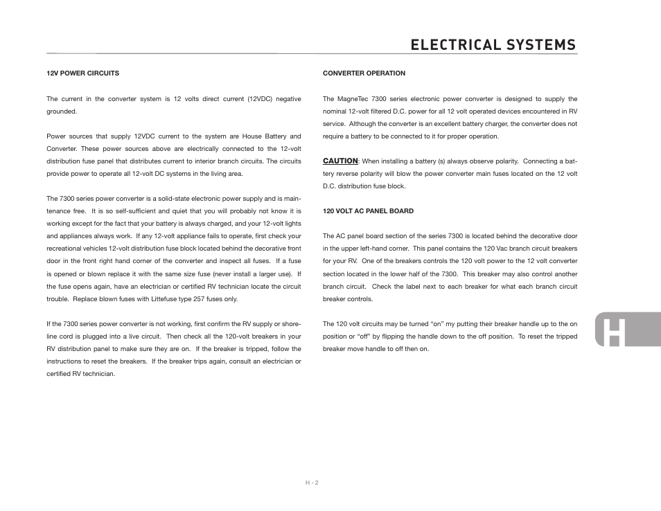 Electrical systems | Airstream NTERSTATE User Manual | Page 77 / 99