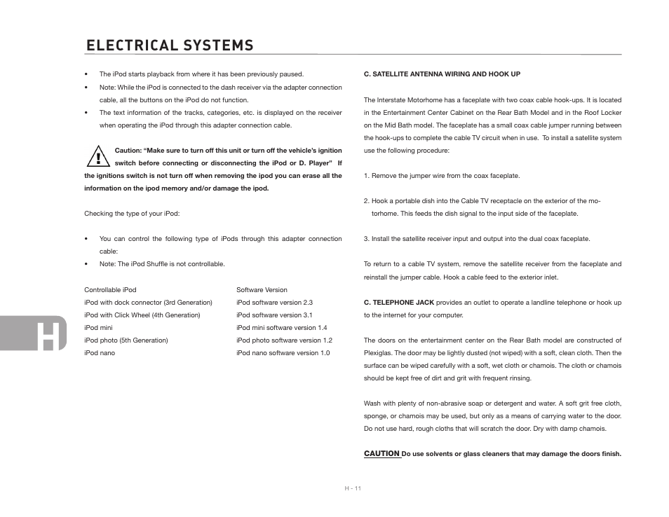 Electrical systems | Airstream NTERSTATE User Manual | Page 86 / 99